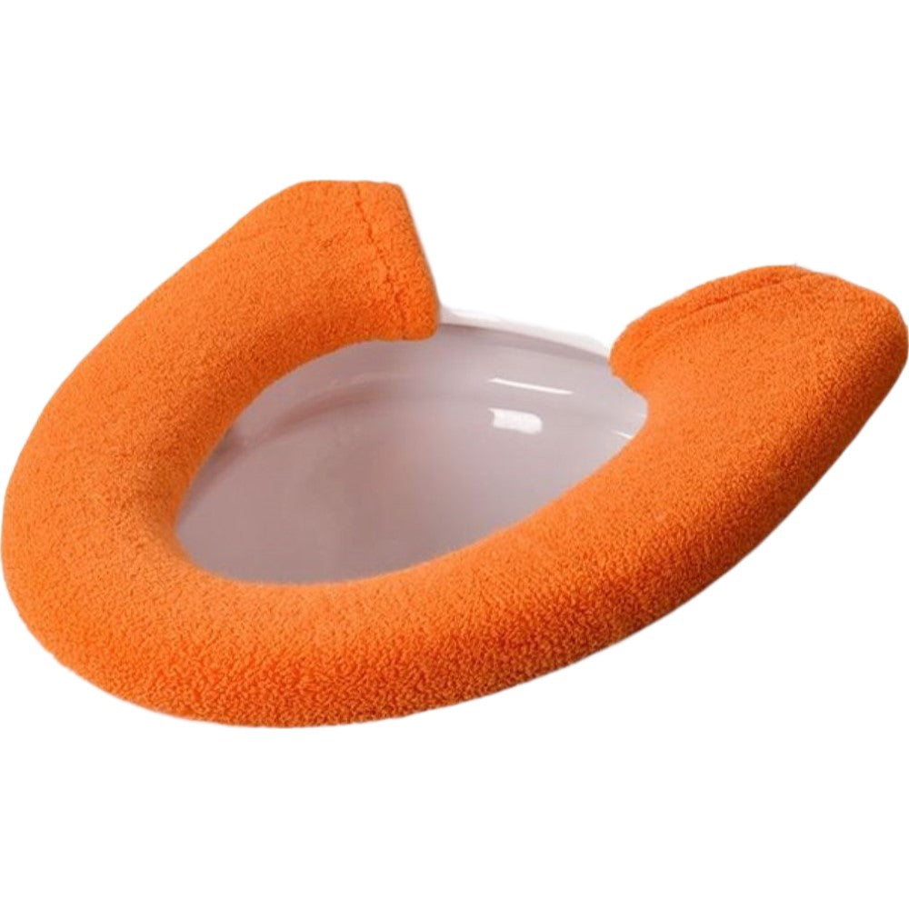 便座カバー トイレカバー U型 スナップボタン留め 装着簡単 トイレ用品 オレンジ バリエーション画像