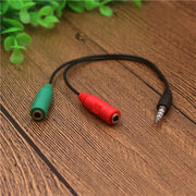 イヤホン分岐ケーブル 3.5mm マイク オーディオ 4極 ステレオミニプラグ ヘッドセット イヤホン 二股 変換ケーブル