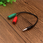 イヤホン分岐ケーブル 3.5mm マイク オーディオ 4極 ステレオミニプラグ ヘッドセット イヤホン 二股 変換ケーブル