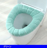 便座カバー トイレカバー O型 洗えるカバー パイル 寒さ対策 防寒 無地 バイカラー ツートン トイレ用品 日用雑貨 ブルー グリーン ピンク カーキ