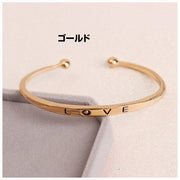 バングル ブレスレット 腕輪 LOVE ラブ 文字 ゴールド シルバー アクセサリー おしゃれ レディース 女性用 プレゼント