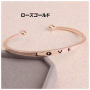 バングル ブレスレット 腕輪 LOVE ラブ 文字 ゴールド シルバー アクセサリー おしゃれ レディース 女性用 プレゼント