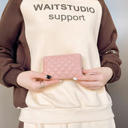 コインケース 小銭入れ ミニ財布 お財布 小銭入れ ウォレット ポーチ レディース 女性 メンズ 男性 ユニセックス 男女兼用 お揃い ペアルック 長方形 コンパクト 小さめ L字ファスナー L字チャック ジッパー ストラップ付き ステッチ チェック ホワイト ブラック ピンク シンプル フェミニン ガーリー 可愛い キュート シック クール かっこいい おしゃれ