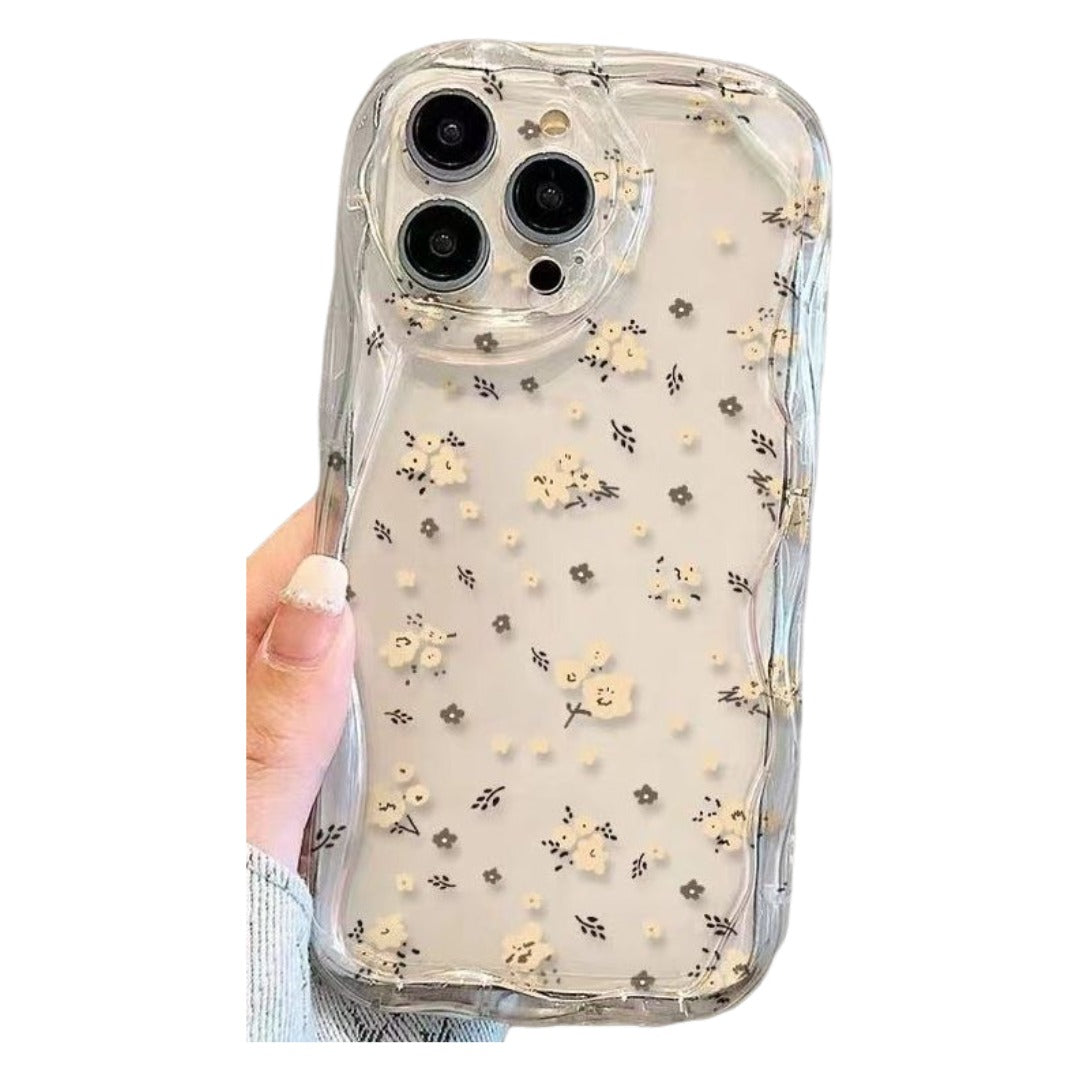 iPhone用ケース アイフォン用ケース スマホカバー フラワー 小花柄 クリア 透明 おしゃれ かわいい キラキラ ラメシート グリッターデザイン 背面保護 傷防止 大人女子 レディース スマートフォンケース アイフォーン用