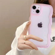 iPhoneケース スマホカバー スマホケース 背面保護 傷防止 汚れ防止 波型 なみなみ クリアカラー シンプル おしゃれ スマートフォン アイフォン