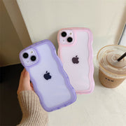 iPhoneケース スマホカバー スマホケース 背面保護 傷防止 汚れ防止 波型 なみなみ クリアカラー シンプル おしゃれ スマートフォン アイフォン
