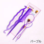 ヘアアレンジスティック コーム 4点セット くるりんぱメーカー くし まとめ髪 ヘアスタイル 編み込み 簡単 時短 ポニーアレンジ お団子 スタイリング セルフアレンジ お出かけ