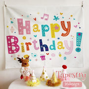 タペストリー ハッピーバースデー お誕生日 Happy Birth Day 壁飾り 飾り付け お祝い パーティー イベント インテリア かわいい おしゃれ 壁面装飾 ウォールデコレーション