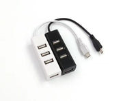 USBハブ 4ポート USB2.0 10cmケーブル パソコンアクセサリー パソコン周辺機器 PC 拡張 コンパクト データ転送 外付け ブラック ホワイト