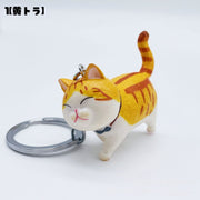 キーホルダー キーリング レディース メンズ ユニセックス 女性 男性 男女兼用 アクセサリー アズキチェーン 猫 ネコ 三毛猫 シャムネコ ロシアンブルー 白猫 黒猫 ブラック ホワイト ブラウン かわいい カジュアル ポップ キュート お揃い ペアルック