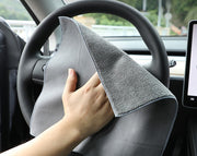 洗車用タオル 3枚セット カー用品 掃除用具 四角形 グレー 吸水性 拭きあげ 乾拭き 仕上げ拭き ほこり取り 内装掃除