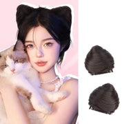 仮装用ウィッグ 部分ウィッグ 2個セット 猫耳風 ポイントウィッグ 付け毛 髪飾り おだんご バンスクリップ 仮装 コスプレ