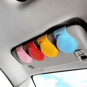 サングラスクリップ カー用品 車用 メガネホルダー カードホルダー レザー調 収納 コンパクト 省スペース シンプル おしゃれ