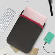 インナーケース タブレット PC インナーバッグ フードタイプ 保護ケース パソコンバッグ 7インチから17インチ サイズ豊富 リバーシブル 軽量 クッション性 傷防止 シンプル 簡単 便利 持ち運び オフィス ビジネス ブラック レッド