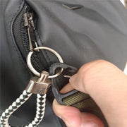 カラビナ ダブルヘッド キーホルダー 単品 ナイロン キーパー キャンプ 登山 アウトドア 両端 三角 おしゃれ