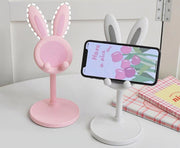 スマホスタンド スマートフォンスタンド スマホホルダー タブレットスタンド 携帯電話 卓上 伸縮式 高さ調節可 角度調節可 滑り止め ウサギ かわいい