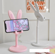 スマホスタンド スマートフォンスタンド スマホホルダー タブレットスタンド 携帯電話 卓上 伸縮式 高さ調節可 角度調節可 滑り止め ウサギ かわいい