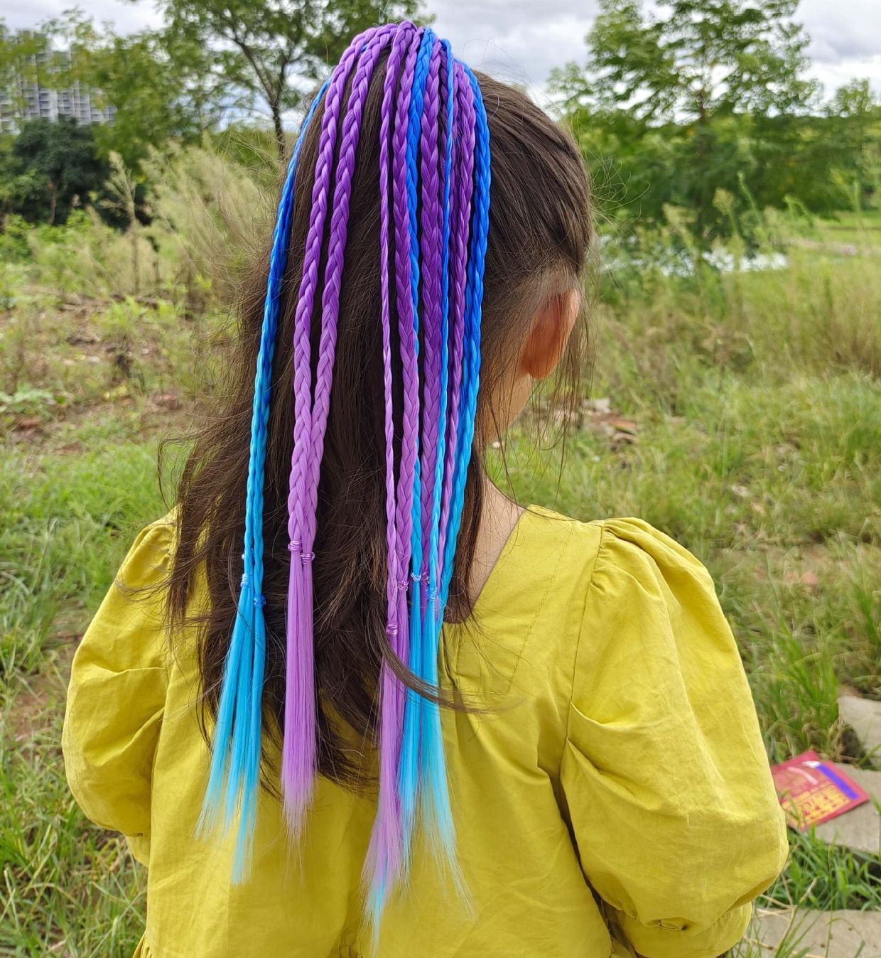 エクステ キッズ ヘアエクステンション ヘアゴム 三つ編み 子供 商品画像2