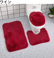 トイレマット トイレの蓋カバー バスマット 3点セット 足元マット 足拭きマット ふたカバー ラグマッ ト 吸水 汚れ防止 滑り止め 無地 単色 シンプル トイレ用品 バスルーム用品 おしゃれ 日用雑貨