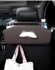 車用ティッシュケース ティッシュボックス カー用品 カーアクセサリー ドリンクカップホルダー2個付き 水筒 ボトル収納 ブラック ワイン 小物収納 ヘッドレスト 取り付け