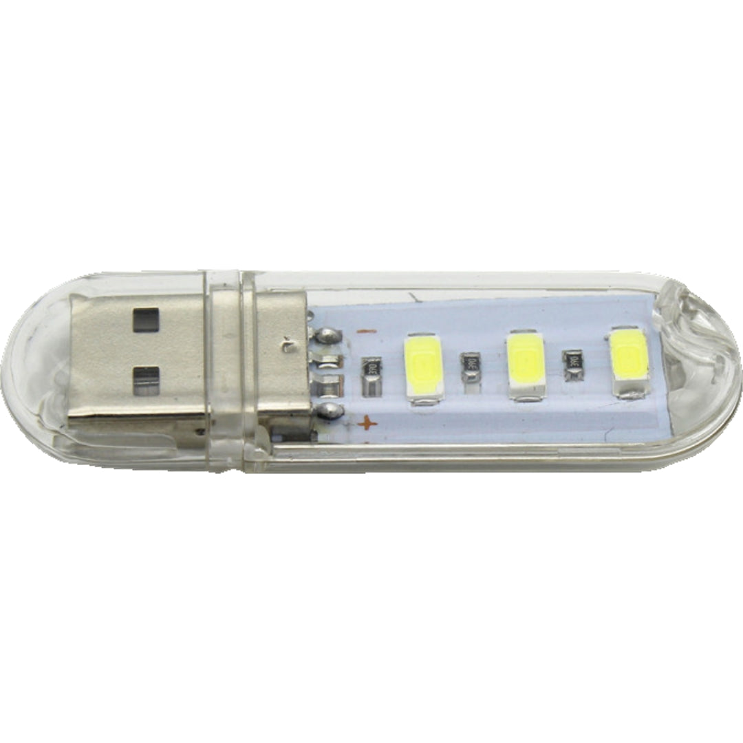 USBライト LEDライト スティックライト 片面 3灯 コンパクト 小型 ポータブル 携帯 ミニサイズ USBメモリ型 読書灯 デスクライト リチウム