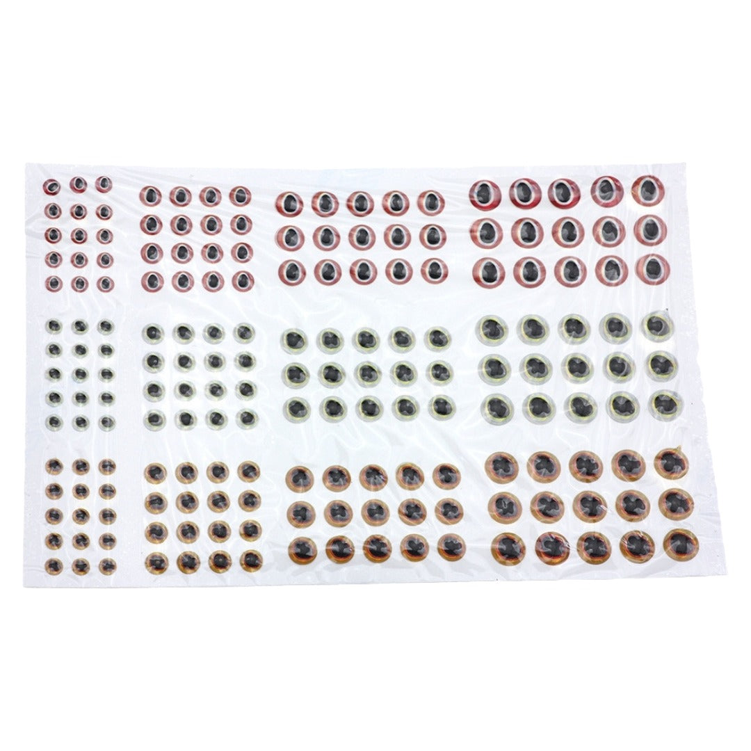 魚眼シール 目玉シール 183個セット フィッシュアイ 3D 釣り レッド×ホワイト×オレンジ バリエーション画像