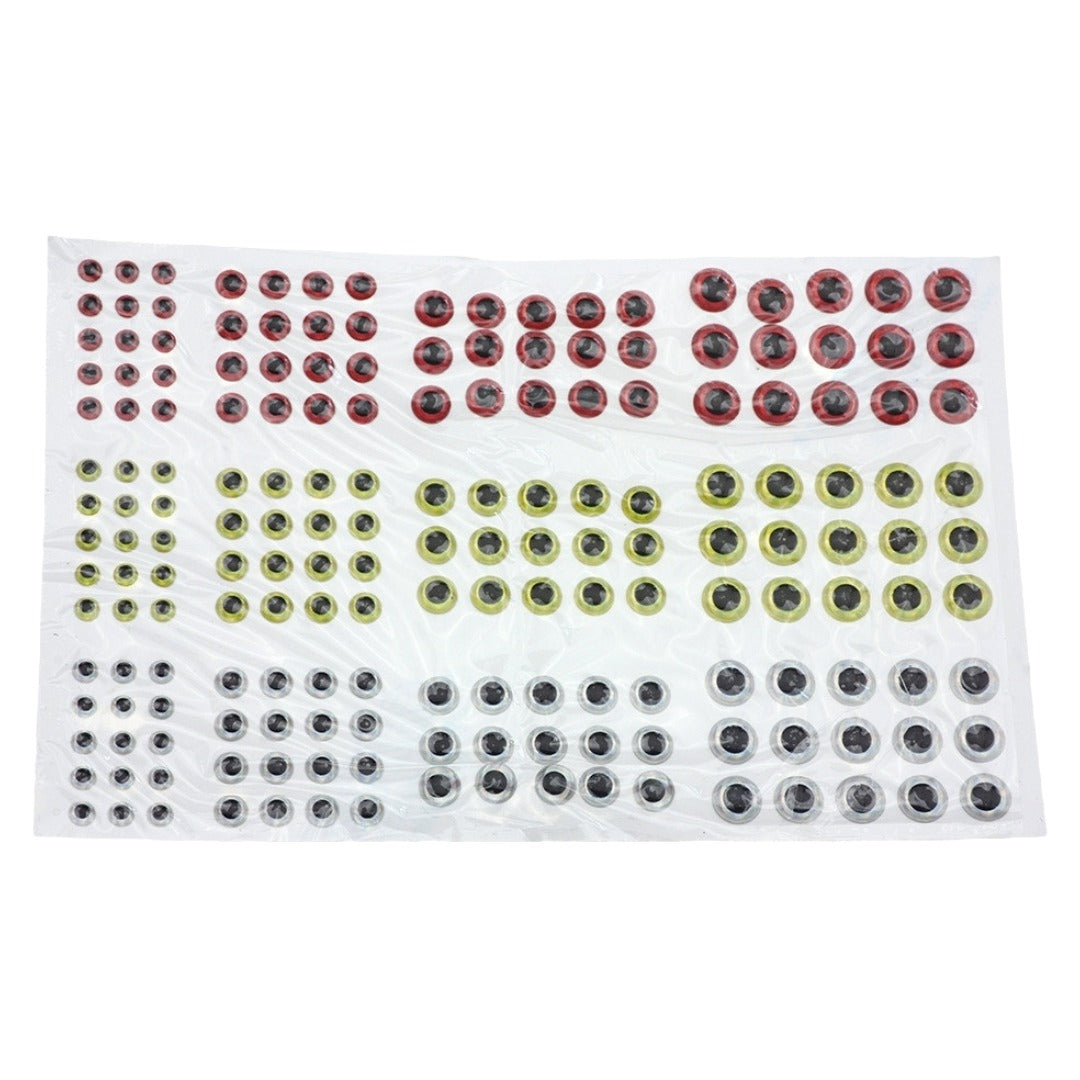 魚眼シール 目玉シール 183個セット フィッシュアイ 3D 釣り レッド×イエロー×シルバー バリエーション画像