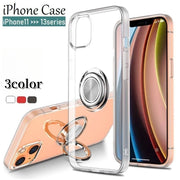 iPhoneケース iPhoneカバー スマホケース スマホカバー リング付き スタンド 車載ホルダー対応 背面保護 傷予防 iPhone11 11Pro 11ProMax iPhone12 12Pro 12ProMax 12mini iPhone13 13Pro 13ProMax 13mini 携帯ケース 保護カバー アイフォンカバー スマートフォンカバー クリア 黒 便利