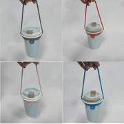 カップホルダー ドリンクホルダー コップ 手提げ ストラップ 紐 伸縮性 伸びる アウトドア 持ち運び 単色 シンプル
