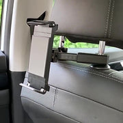 タブレットホルダー 車載 カーアクセサリー カー用品 内装用品 車内用品 収納 ヘッドレスト 後部座席 自動車 スマホ iPad シンプル ブラック 360度 回転可能 サイズ調整