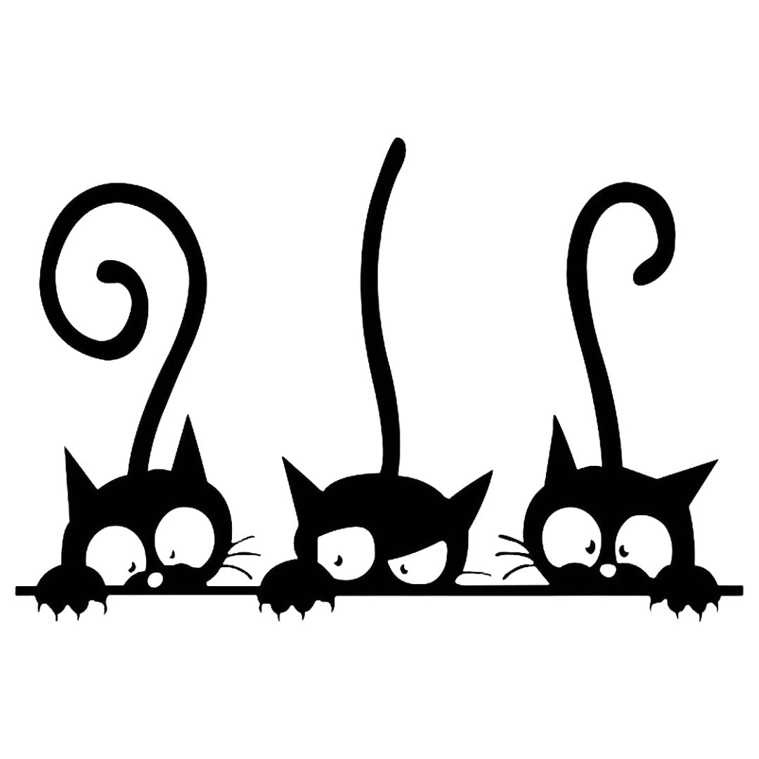 ウォールステッカー 壁紙シール 壁飾り 猫 ネコ 動物 かわいい おしゃれ リビング 部屋 玄関 壁 装飾 インテリア ステッカー シール 黒