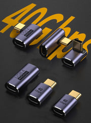 変換アダプター Type-C to Type-C 単品 中継コネクタ USB4 40Gbps データ転送 充電 小型 ミニ コンパクト スマホ タブレット