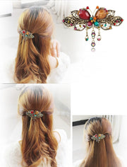 ヘアバレッタ ヘアクリップ ヘアアクセサリー ヘアアレンジ 髪飾り ラインストーン ビジュー レディース 蝶 キラキラ まとめ髪 髪留め バタフライ 蝶々 チョウチョ 華やか パーティー 結婚式 おしゃれ きれいめ 可愛い かわいい ガーリー 女性用 婦人用