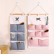 ウォールポケット 壁面収納 壁掛け 吊り下げ 6ポケット 8ポケット ボーダー リボン 小物収納 雑貨 整理 おしゃれ かわいい カジュアル