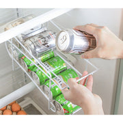 缶ストッカー ドリンクストッカー 缶ビールストッカー 缶ジュース 350ml缶 収納ラック ディスペンサー 2段 ホームキッチン用品 保存 保管 ストック ホルダー 冷蔵庫 庫内収納 パントリー 棚 整理 コンパクト 省スペース 転がる コロコロ 取り出し