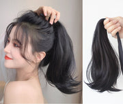 ポイントウィッグ 部分ウィッグ ポニーテール 35cm ロング WIG つけ毛 エクステ 巻き髪 カール ウェーブ 自然 ナチュラル リアル レディース 女性用 ブラック ブラウン ヘアアレンジ イメチェン イメージチェンジ