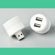 光るUSBハブ USBポート 単品 ライト付き 2ポート 増設 USBライト 白昼色 電球色 ミニサイズ 持ち運び 旅行 ケーブルなし コンパクト