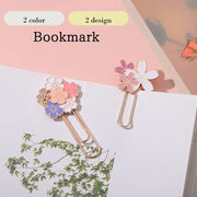ブックマーク 単品 しおり 栞 クリップ ゼムクリップ ペーパークリップ 文房具 ステーショナリー 事務用品 桜 さくら サクラ フラワー 可愛い かわいい