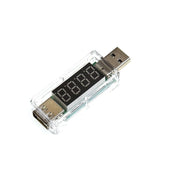 USB電流計 簡易電圧電流テスター 電圧テスター 電源メーター 3.5V～7V 0A～3A クリア 透明 デジタル コンパクト 便利 ユニーク お洒落