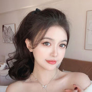 ポイントウィッグ 部分ウィッグ ポニーテール かつら つけ毛 エクステ ロング カール ヘアアレンジ リボン おしゃれ 可愛い ナチュラル 自然 ボリューム