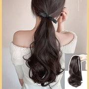 ポイントウィッグ 部分ウィッグ ポニーテール かつら つけ毛 エクステ ロング カール ヘアアレンジ リボン おしゃれ 可愛い ナチュラル 自然 ボリューム