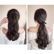 ポイントウィッグ 部分ウィッグ ポニーテール かつら つけ毛 エクステ ロング カール ヘアアレンジ リボン おしゃれ 可愛い ナチュラル 自然 ボリューム