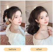 ポイントウィッグ 部分ウィッグ ポニーテール かつら つけ毛 エクステ ロング カール ヘアアレンジ リボン おしゃれ 可愛い ナチュラル 自然 ボリューム