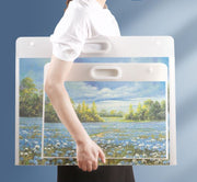 バッグ型ファイルケース A3 収納ケース アート ポスター 335×440mm 収納バッグ 持ち手付き 持ち運び 200枚収納可 ポートフォリオ スケッチ フォト 図面 書類 ドキュメントホルダー ストレージ フォルダー 軽量 ポータブル ハンドル付