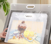 バッグ型ファイルケース A3 収納ケース アート ポスター 335×440mm 収納バッグ 持ち手付き 持ち運び 200枚収納可 ポートフォリオ スケッチ フォト 図面 書類 ドキュメントホルダー ストレージ フォルダー 軽量 ポータブル ハンドル付