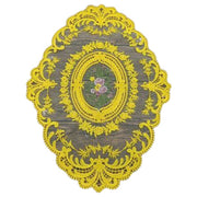 ドイリー テーブルセンター 花柄 刺繍 楕円 レース 花瓶敷き 敷物 ランチョンマット 食卓飾り テーブルマット テーブルクロス 上品 アンティーク風
