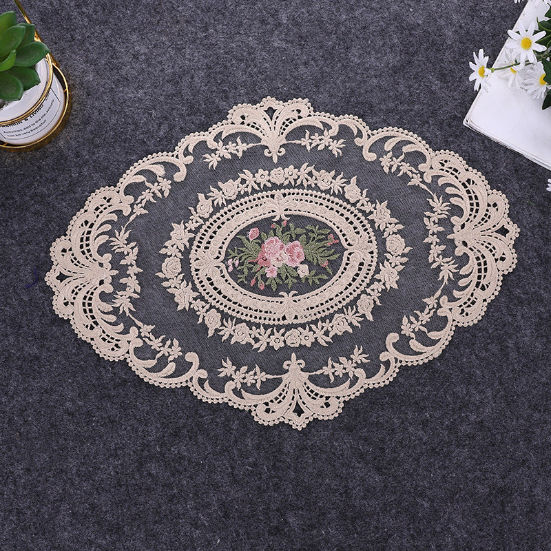 ドイリー テーブルセンター 花柄 刺繍 楕円 レース 商品画像3