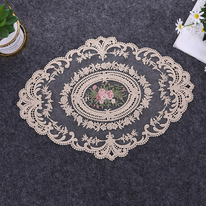 ドイリー テーブルセンター 花柄 刺繍 楕円 レース 商品画像3