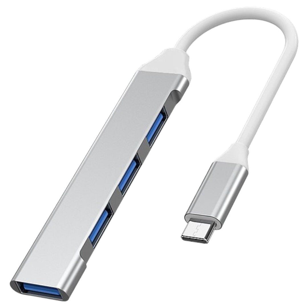 USBハブ USBポート 4in1 4ポート type-c USB3.0 PCアクセサリー コネクター 多機能 マウス キーボード プリンター シルバーカラー グレー
