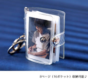 ミニフォトアルバム キーホルダー式 写真 フォトホルダー 16枚収納 ポケット式 ミニサイズ コンパクト 2リング コレクトブック カード ミニアルバム 推し活 アイドル カード収納 おしゃれ かわいい キュート ファイル ポケット ラメ クリア フック プレゼント ギフト 思い出